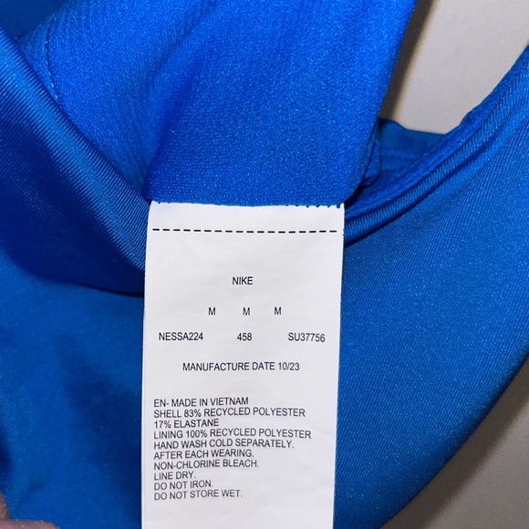 Nike Women's Essential Scoop Neck Tankini Swim Top in Blue Sz-M - Picture 5 of 7
